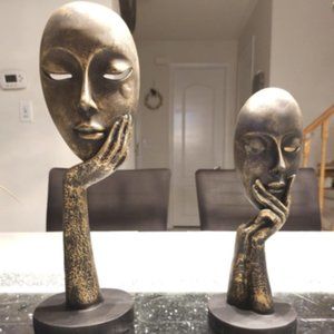 polyresin art work  two piece face set